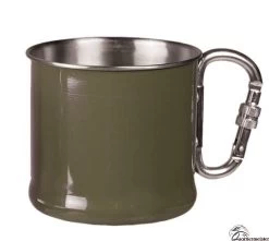 Mil-Tec MIL TEC Karabinerbecher S/Steel 500ml Oliv