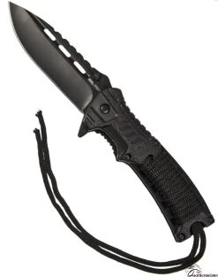 Mil-Tec MIL TEC Einhandmesser Paracord M. Fire Starter Schwarz