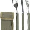 Mil-Tec MIL TEC Klappbesteck 3-tlg. M. Tasche Oliv