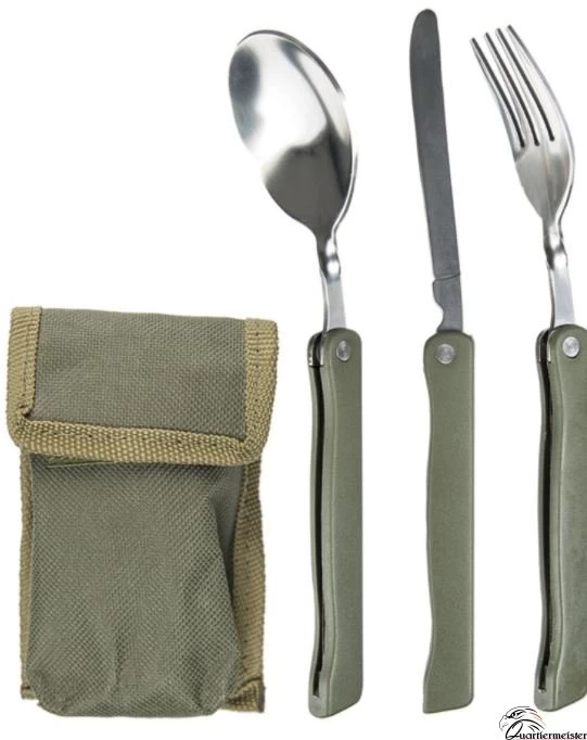 Mil-Tec MIL TEC Klappbesteck 3-tlg. M. Tasche Oliv 1 Mil-Tec MIL TEC Klappbesteck 3-tlg. M. Tasche Oliv