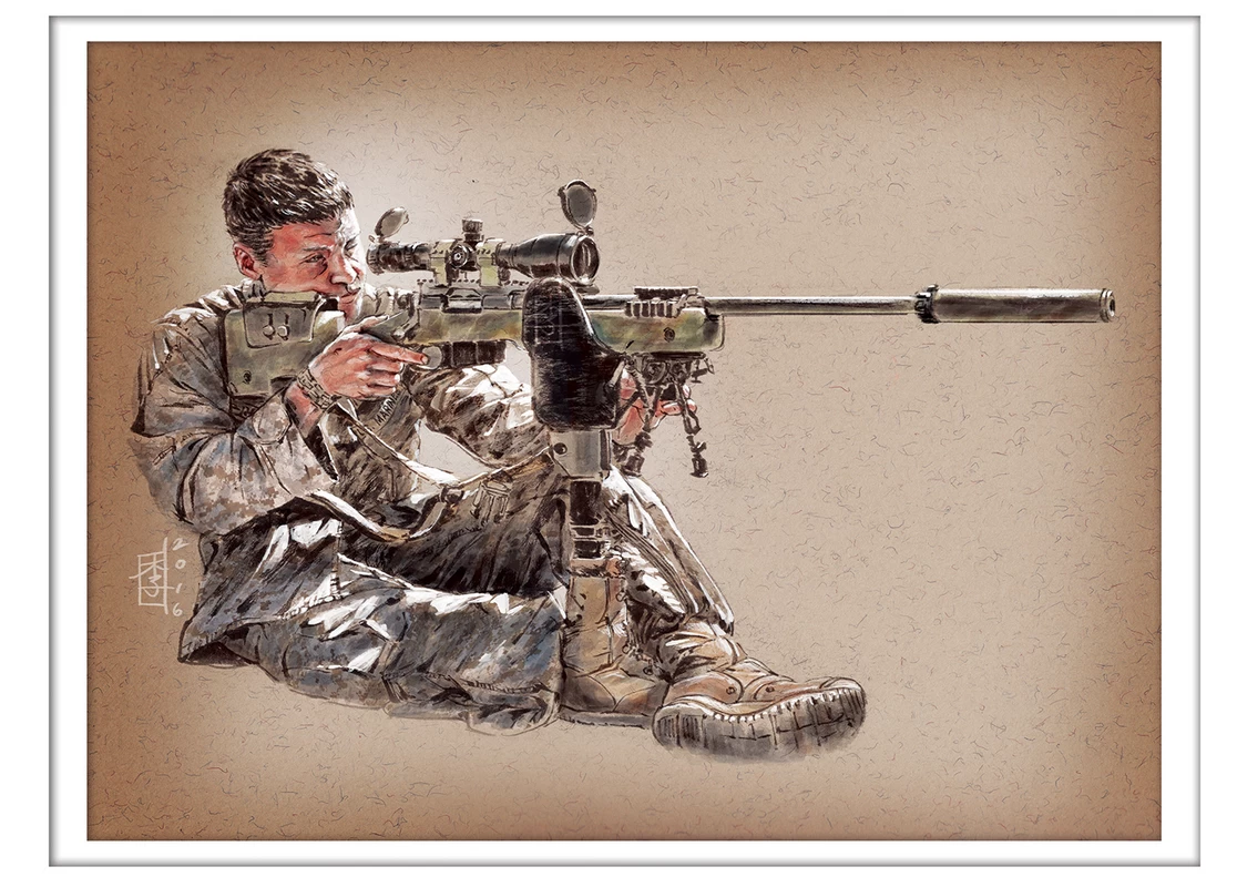 Marc Lee Military Art USMC Sgt Pacheco (gerahmt) 1 Marc Lee Military Art USMC Sgt Pacheco (gerahmt)