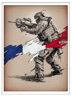 Marc Lee Military Art French RPIMa (gerahmt)