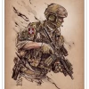 Marc Lee Military Art Norwegian MJK (gerahmt)