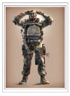 Marc Lee Military Art Malaysian PASKAL (gerahmt)