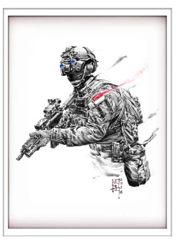 Marc Lee Military Art Singapore SOF (gerahmt)